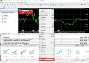 kamu bisa mengatur tampilan chart di platform trading metatrader 5