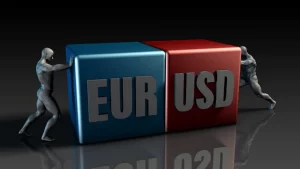 ilustrasi adu kekuatan antara euro dan usd