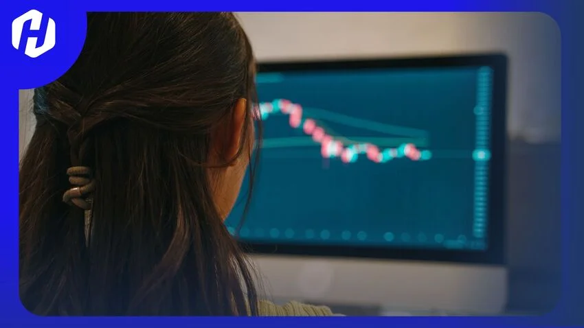seorang wanita sedang menerapkan strategi contrarian dalam trading saham