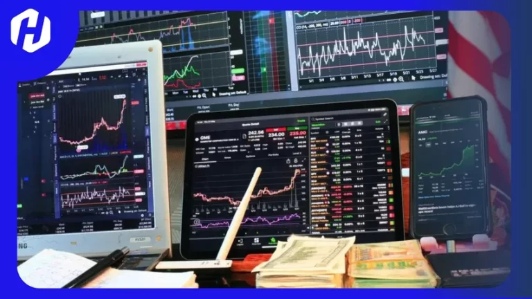 pemuda sedang mencoba trading bid dan ask