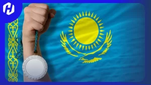 bendera negara kazakhstan yang menghasilkan banyak perak