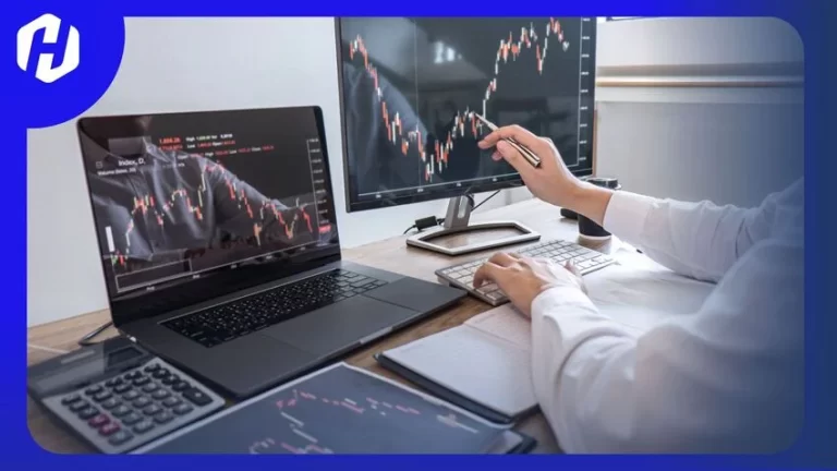 seorang trader melakukan teknik trading saham