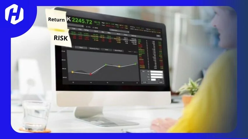 seorang trader sedang melakukan cara menghitung risk dan return portofolio