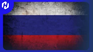 bendera yang berkibar di tambang perak rusia