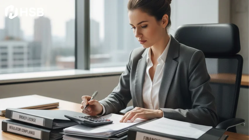 seseorang sedang memastikan broker trading sehat