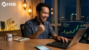 seseorang sedang ikut trading cup hsb