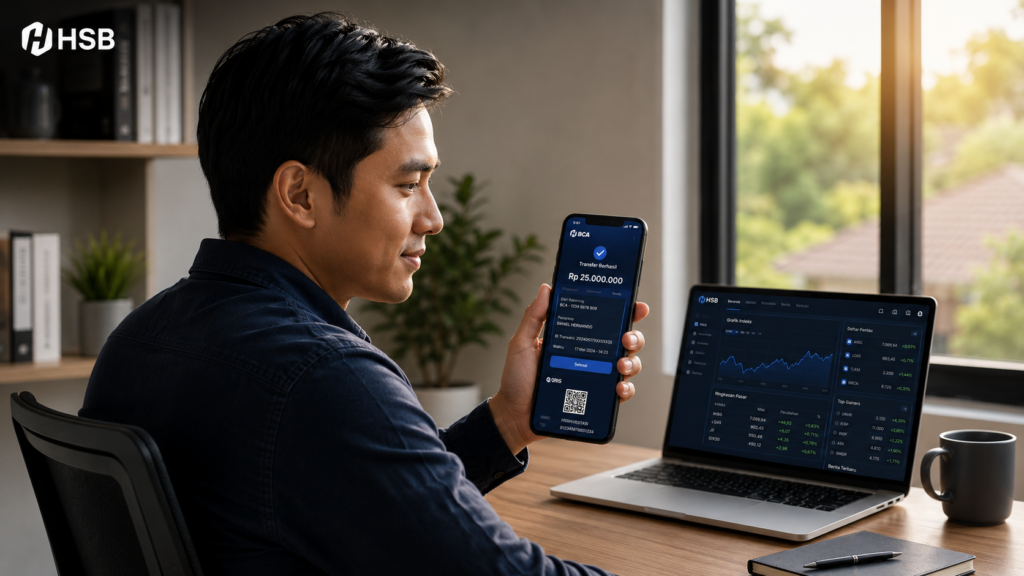 trader melakukan deposit di HSB
