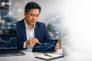 Ilustrasi editorial apa itu latency dalam trading online HSB